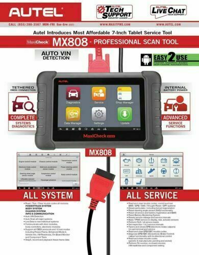 2022 Autel MaxiCheck MX808 Full System Diagnostic & Service Scan